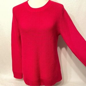 J. Crew Mercantile Red Cotton Nylon Merino Wool Knit Sweater Size M